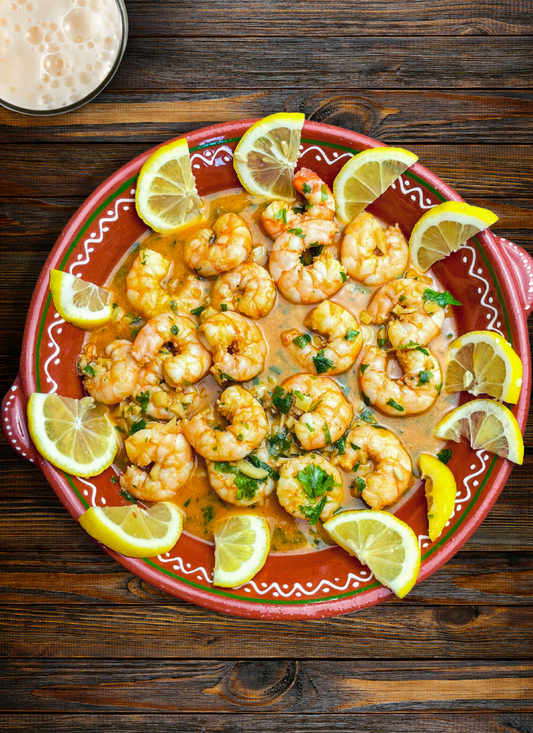 garlic shrimp with lemons