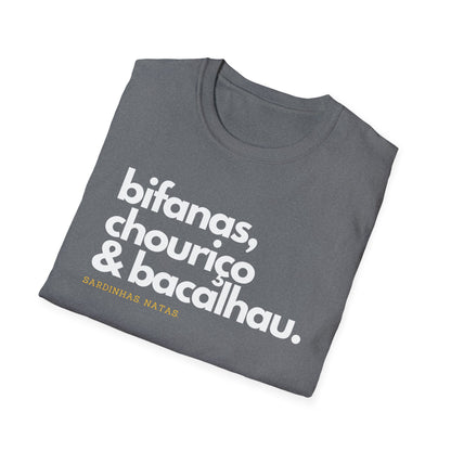 T-Shirt: Bifanas, Chouriço, Bacalhau