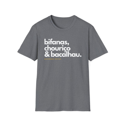 T-Shirt: Bifanas, Chouriço, Bacalhau