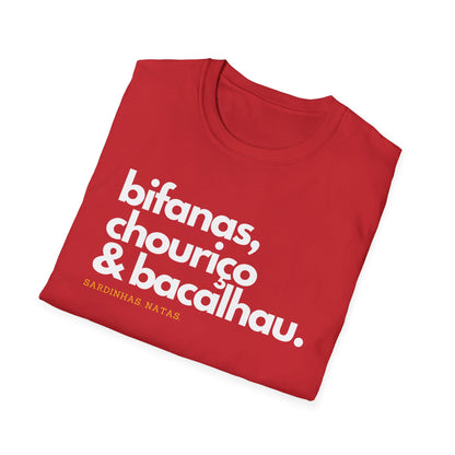 T-Shirt: Bifanas, Chouriço, Bacalhau