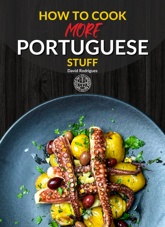 How To Cook  Portuguese Stuff newest Portuguese Cookbook! The Next Chapter of Portuguese Flavor Is Here!  54 brand-new recipes, Inside you’ll find traditional Portuguese dishes like Sopa à Portuguesa, Canja, Pastéis de Bacalhau, and Batatas à Murro, along with a variety of beloved bacalhau (salt cod) recipes including Bacalhau à Gomes de Sá, Bacalhau com Natas, and Bacalhau à Lagareiro. Seafood lovers will enjoy recipes like Sapateira Recheada and Polvo à Guilho, while meat lovers will appreciate comfortin
